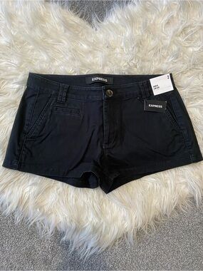 Express Black Shortie Low Rise Stretch Shorts